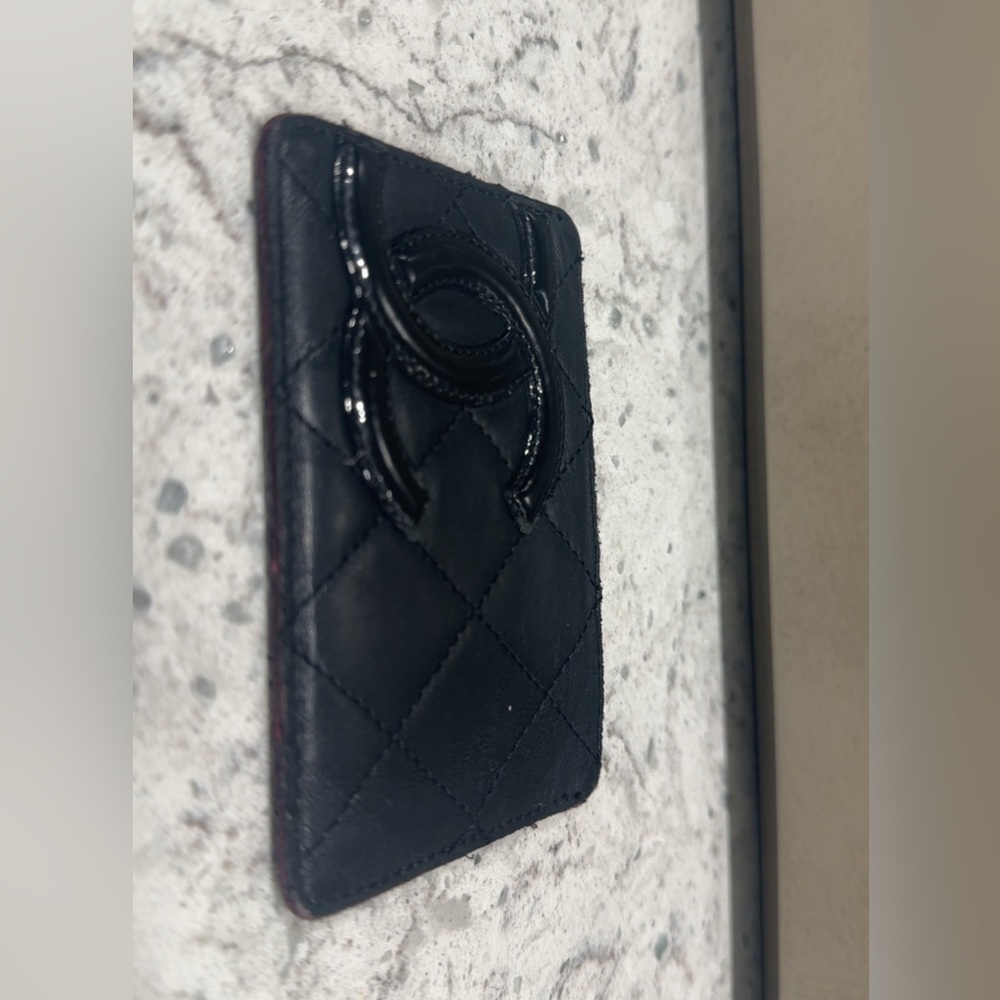 CHANEL Black Quilted Cambon Ligne Card Holder Case Black Slim Wallet  AUTHENTIC - Picture 8 of 12